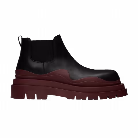 Bottega Veneta Tire Cropped Boot 'Black Cherry'