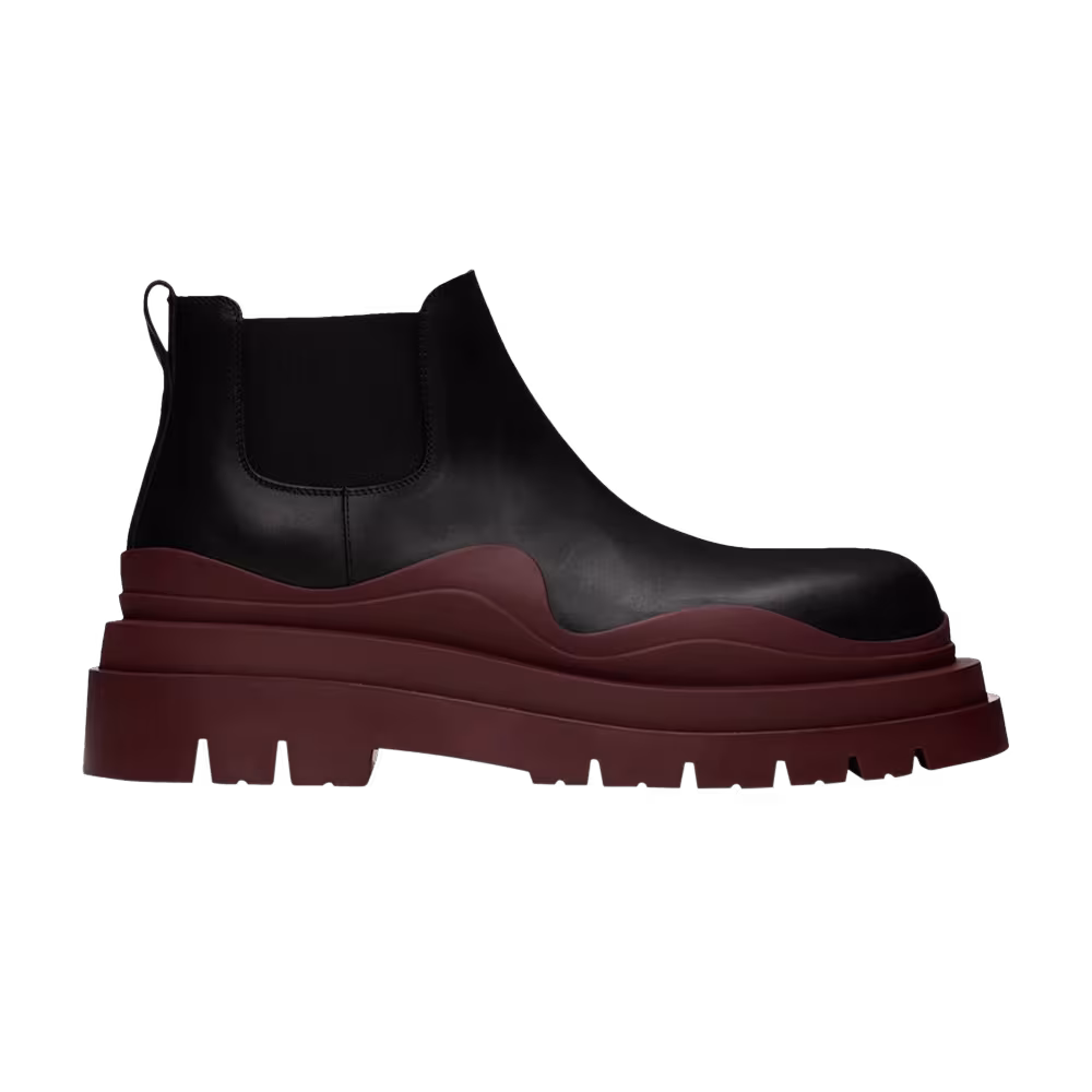 Bottega Veneta Tire Cropped Boot Black Cherry