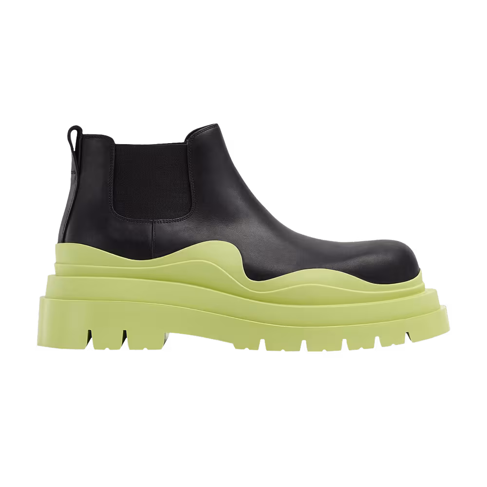 Bottega Veneta Tire Cropped Boot Black Seagrass