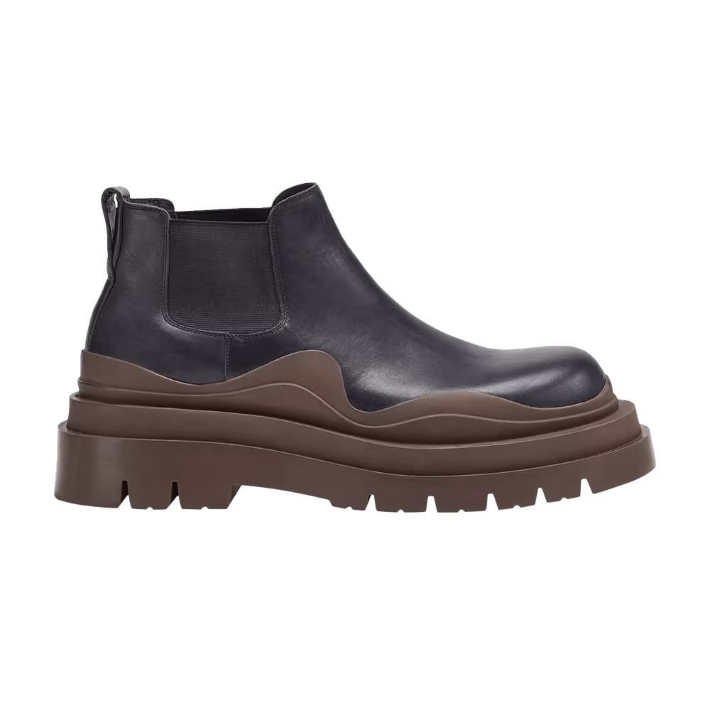 Bottega Veneta Tire Cropped Boot Black Brown