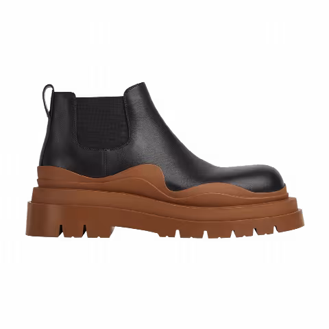 Bottega Veneta Tire Cropped Boot 'Black Cognac'