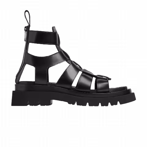 Bottega Veneta Wmns Lug Flat Gladiator Sandal 'Black'