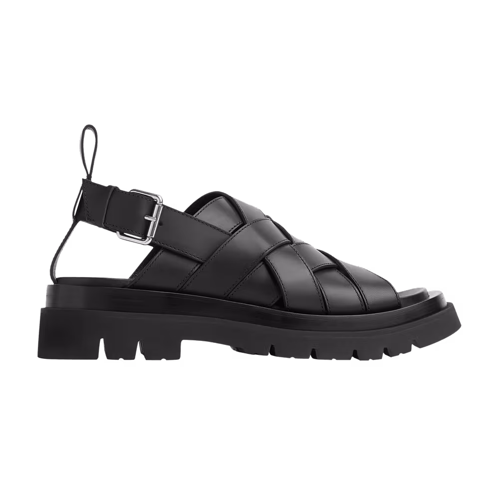 Bottega Veneta Lug Strap Sandal Black