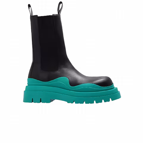 Bottega Veneta Tire Boot 'Black Acid Turquoise'