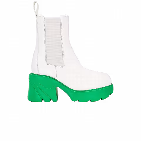 Bottega Veneta Wmns Flash Ankle Chelsea Boot Shearling 'White Parakeet'