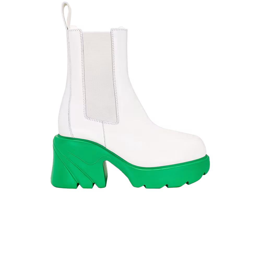 Bottega Veneta Women's Flash Ankle Chelsea Boot Shearling White Parakeet