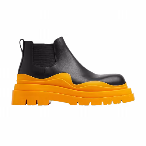 Bottega Veneta Tire Cropped Boot 'Black Tangerine'