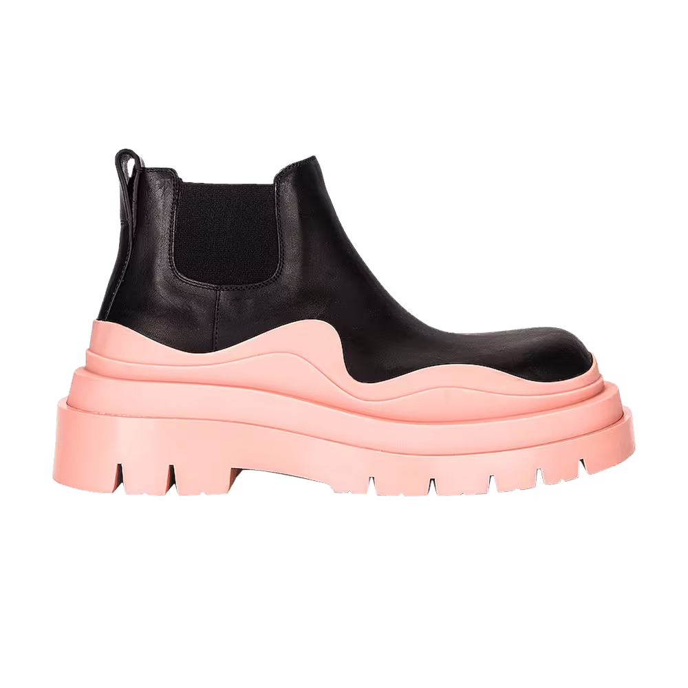 Bottega Veneta Women's Tire Cropped Boot Black Pink