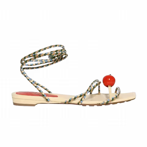 Bottega Veneta Wmns Adam Flat Lace Up 'Buff Winds'