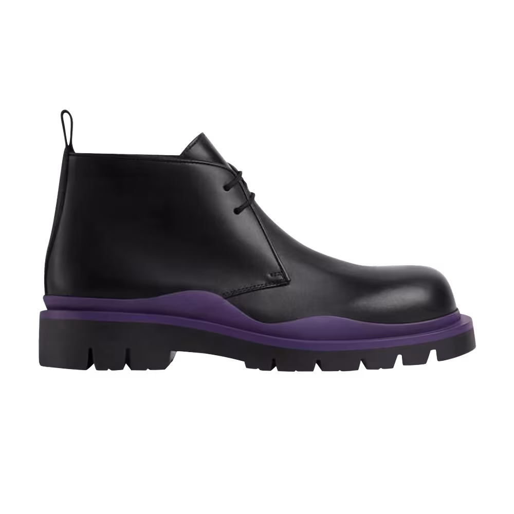 Bottega Veneta Tire Desert Boot Black Plum