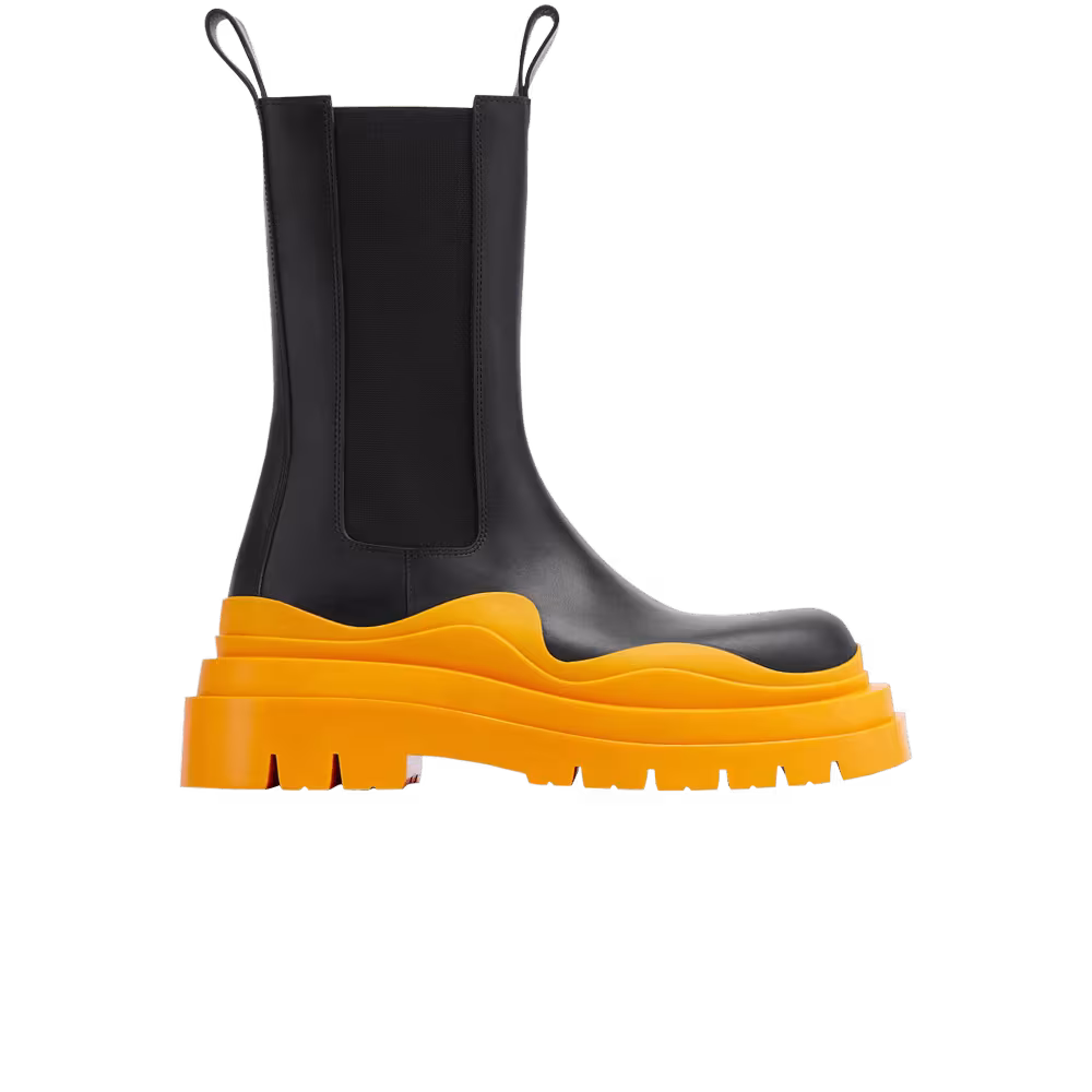 Bottega Veneta Women's Tire Boot Black Tangerine