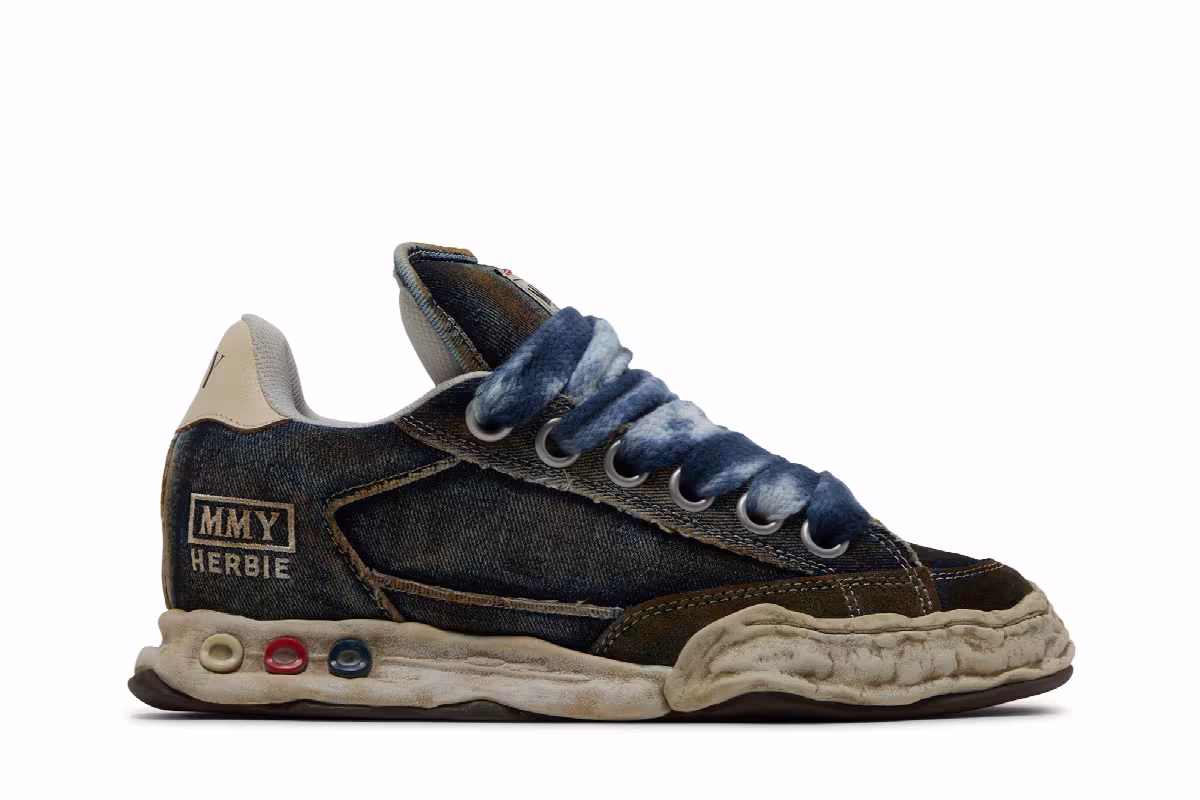 Maison Mihara Yasuhiro Herbie Puffer OG Sole Washed Denim Low Blue, view 2