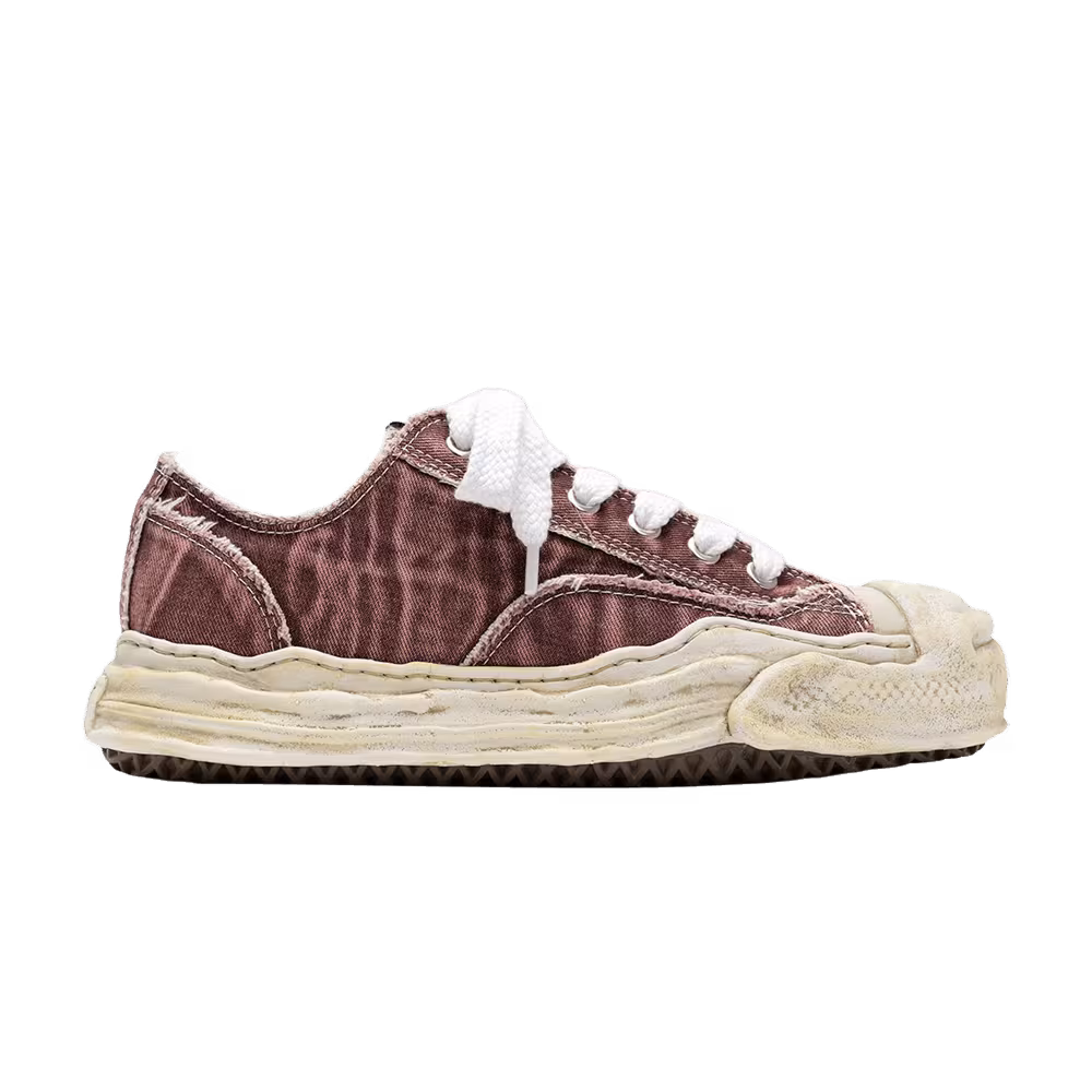 Maison Mihara Yasuhiro Hank OG Sole Bleach-Wash Denim Canvas Low Bordeaux