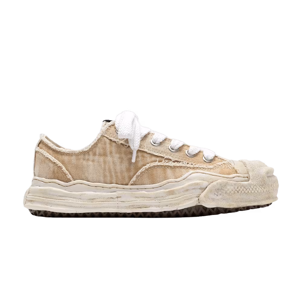 Maison Mihara Yasuhiro Hank OG Sole Bleach-Wash Denim Canvas Low Beige
