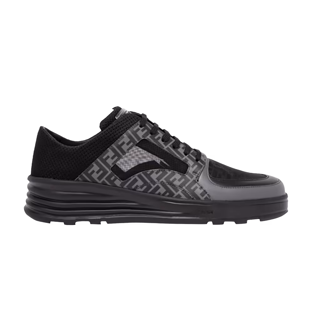 Fendi FF Motif Leather Low Black