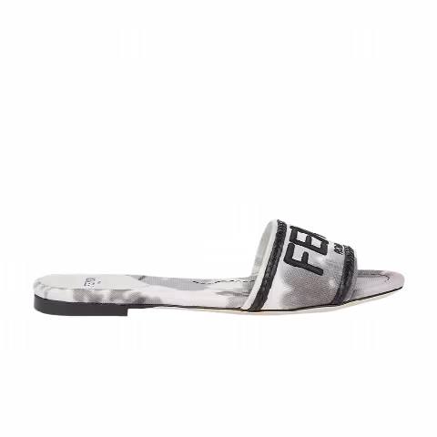 Fendi Wmns Signature Slide 'Floral - Grey White'