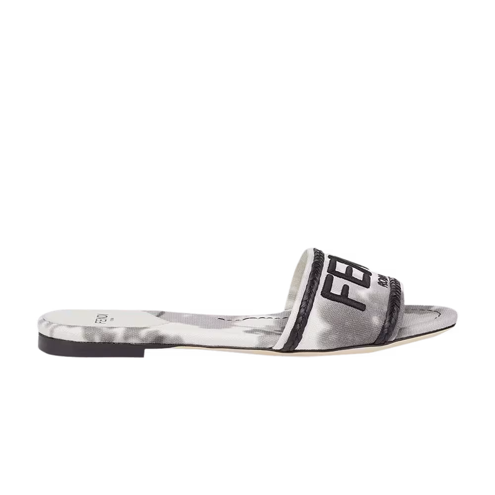Fendi Women's Signature Slide Floral - Grey White