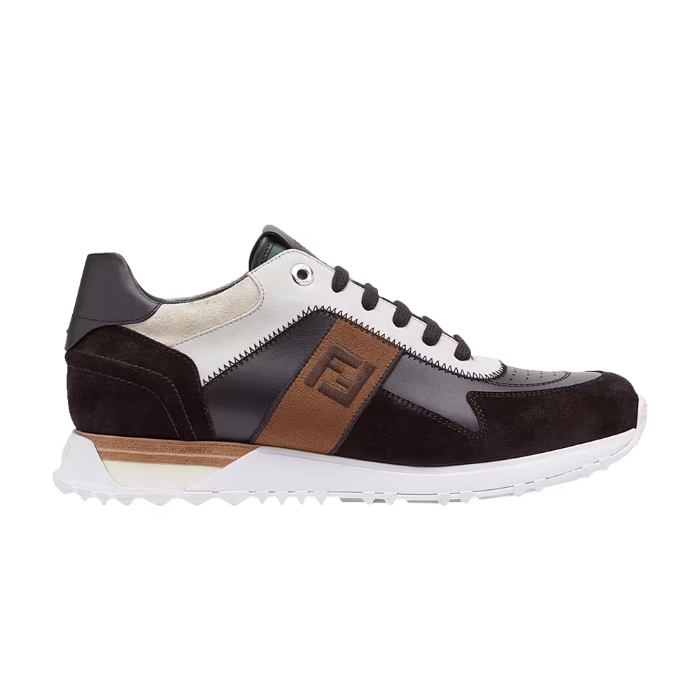 Fendi FF Logo Lace Up Black White