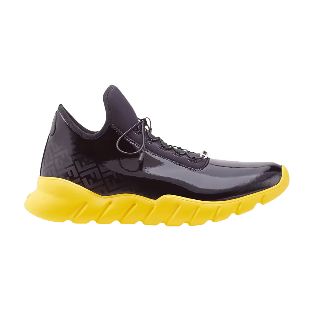 Fendi Fabric Runners Sneaker Black Scuba Yellow