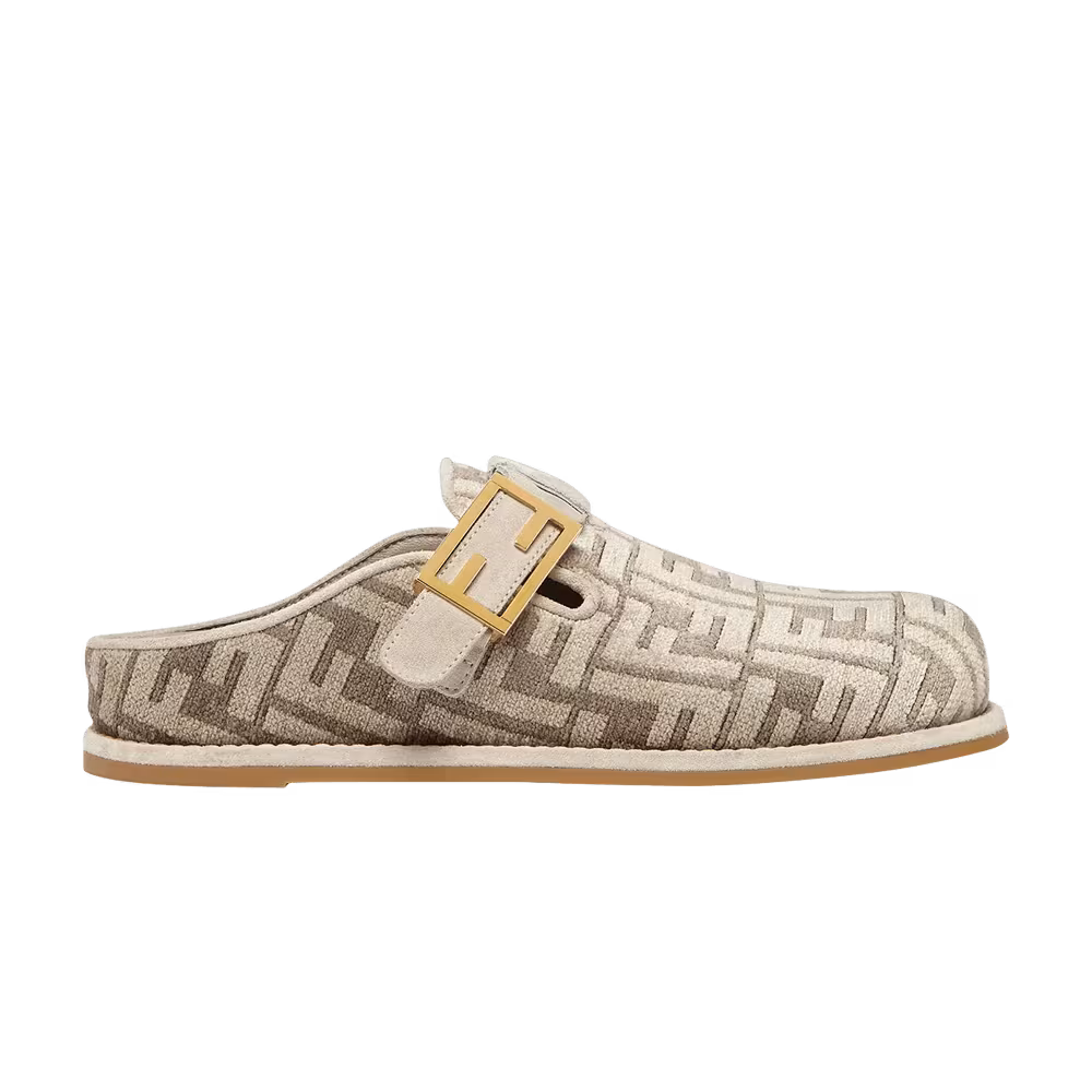 Fendi Women's Feel Sabot FF Baguette - Dove Grey