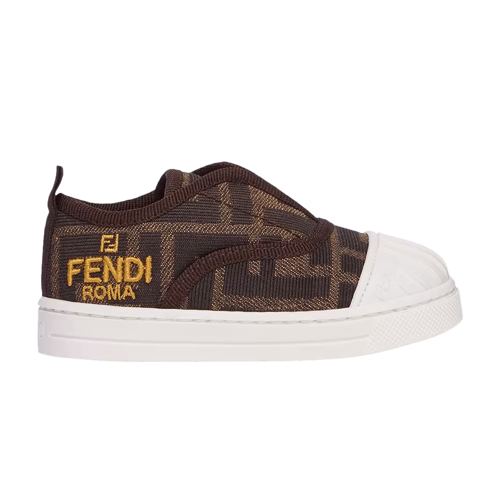 Fendi Slip-On Sneaker Junior First Steps Allover FF Logo - Tobacco