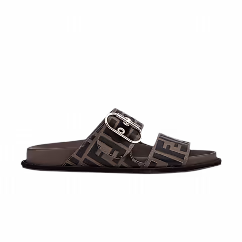 Fendi Wmns FF Motif Double-Strap Slides 'Maya Nero'
