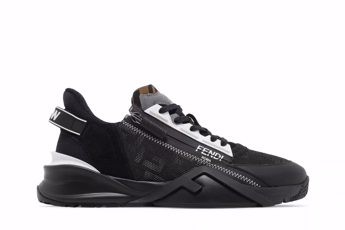 Fendi Flow Slip-On Black White, view 2
