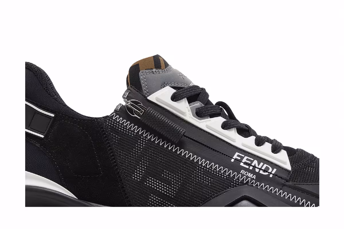 Fendi Flow Slip-On Black White, view 3