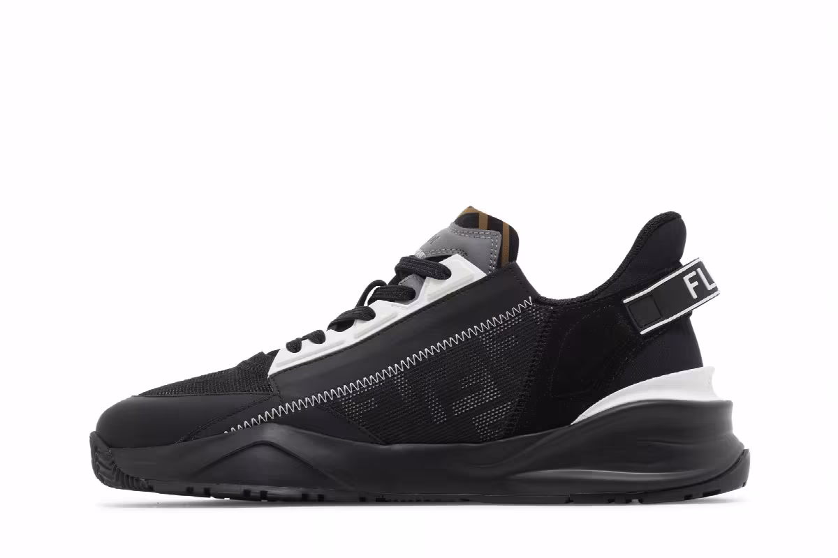 Fendi Flow Slip-On Black White, view 4
