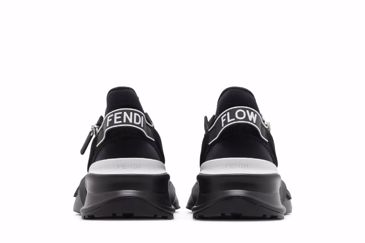 Fendi Flow Slip-On Black White, view 7