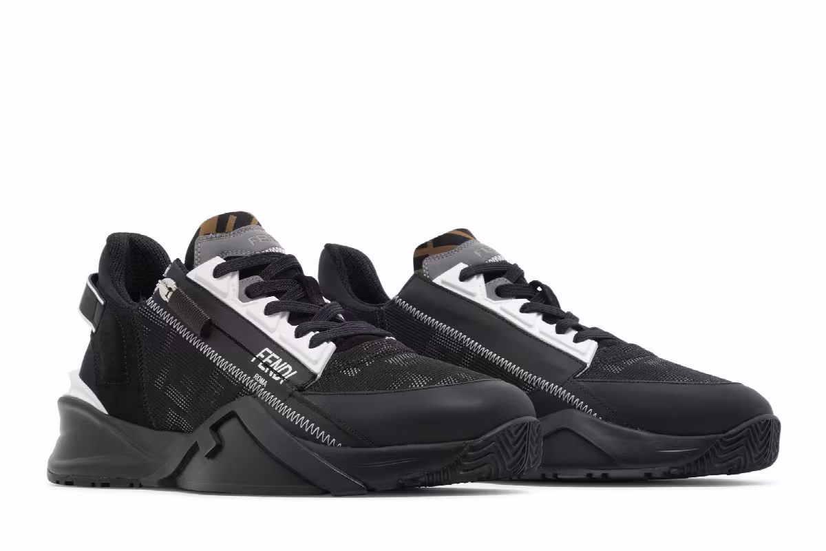 Fendi Flow Slip-On Black White, view 9