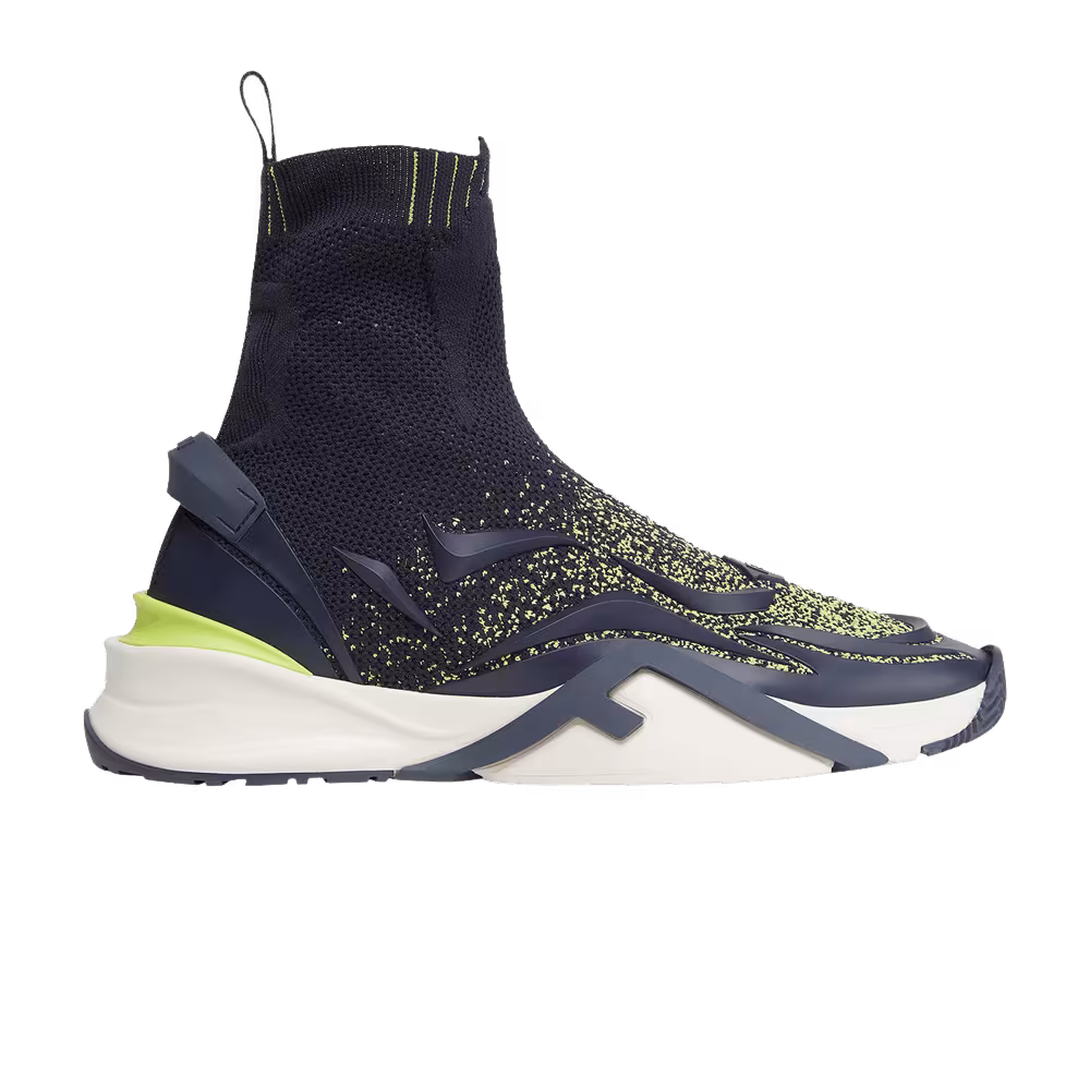 Fendi Flow High Blue Lime Speckled