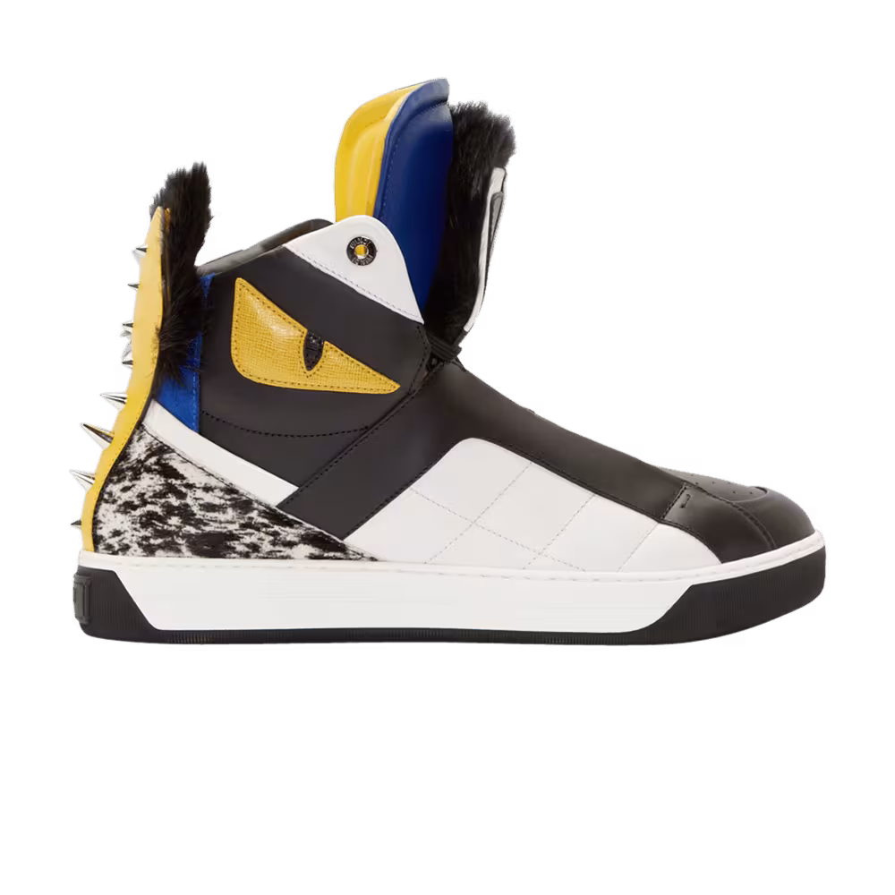 Fendi Monster Leather Fur-Trimmed High Bad Bugs