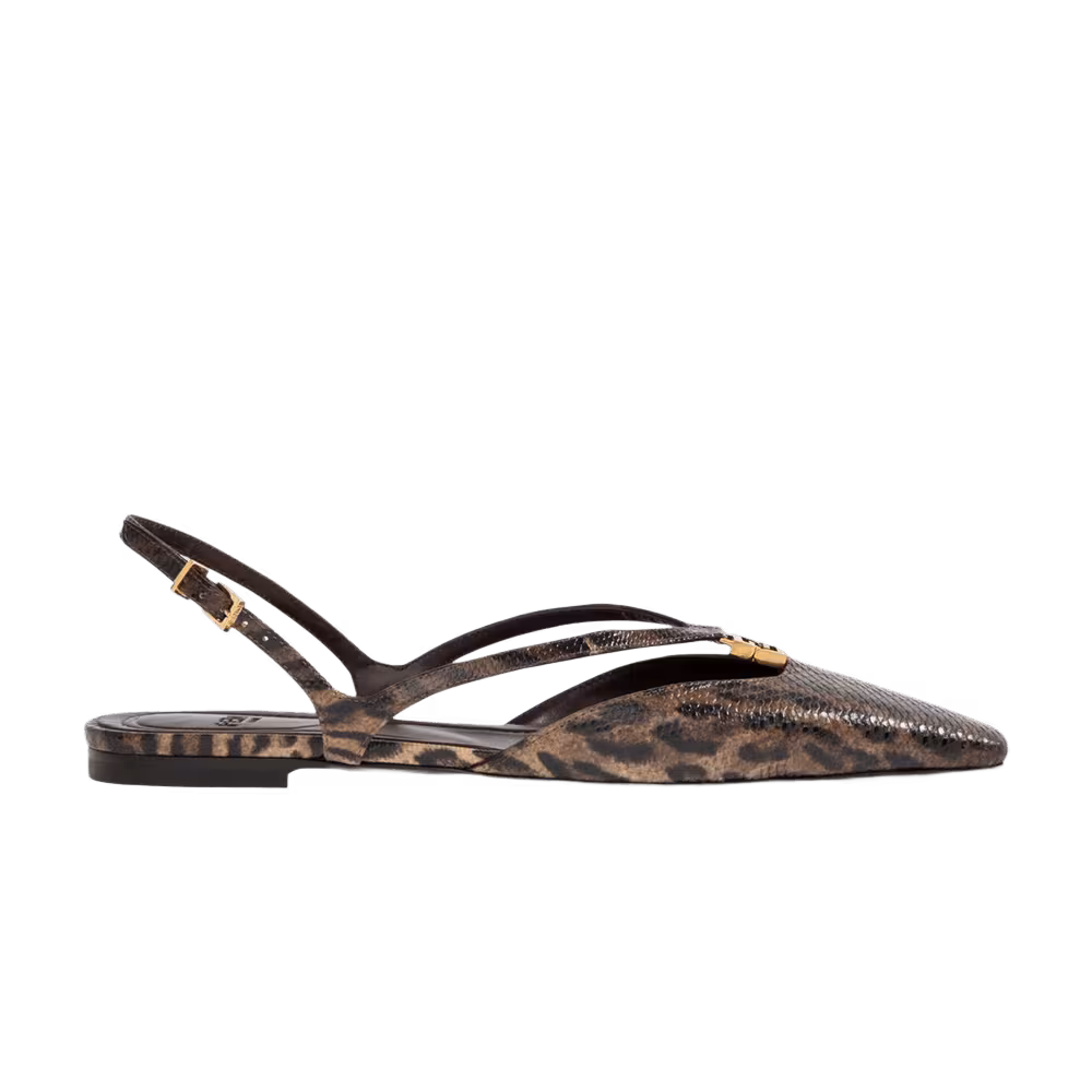 Fendi Women's Fold Slingback Leopard