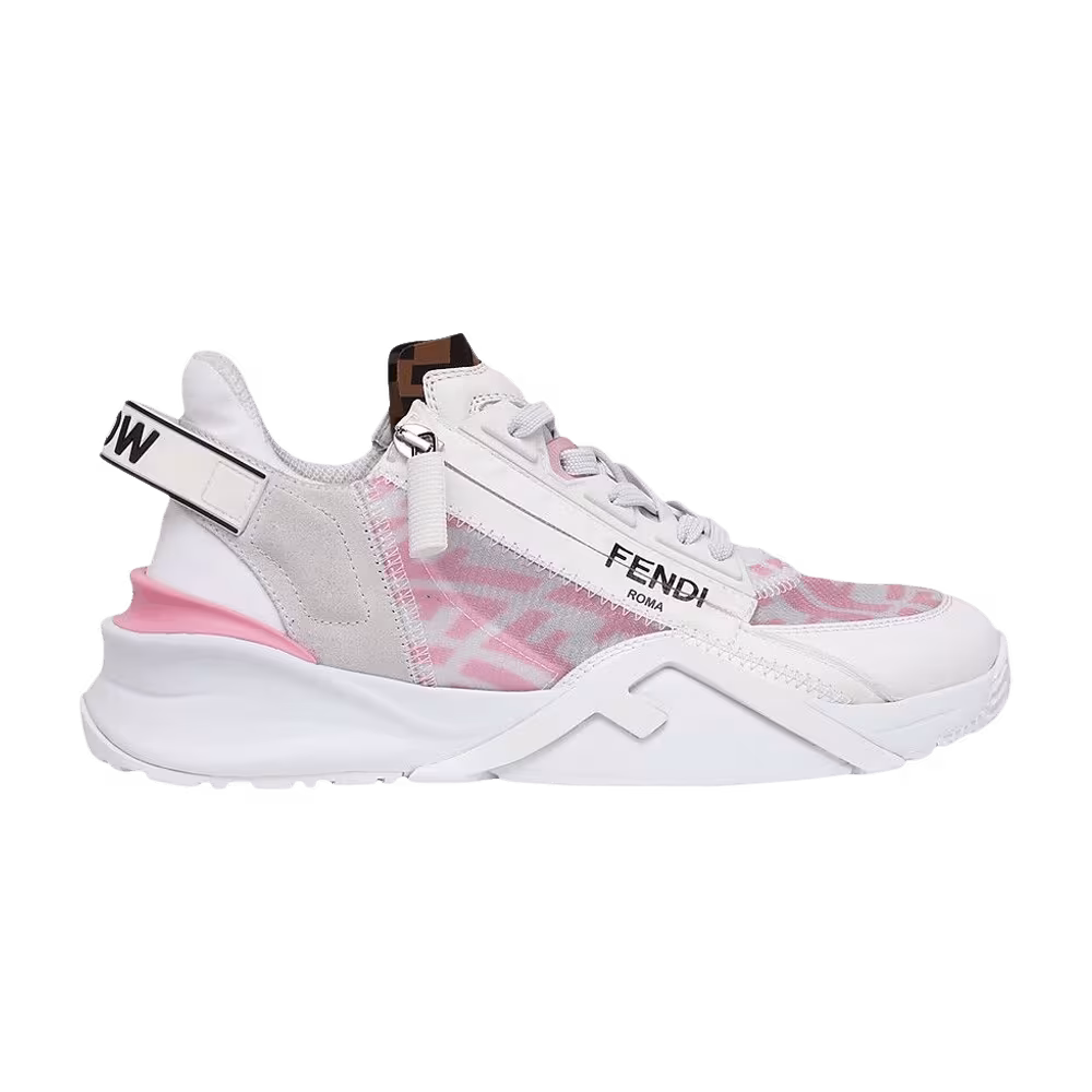 Fendi Women's Flow FF Motif Low White Pink Monogram