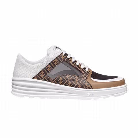 Fendi FF Motif Leather Low 'Brown'