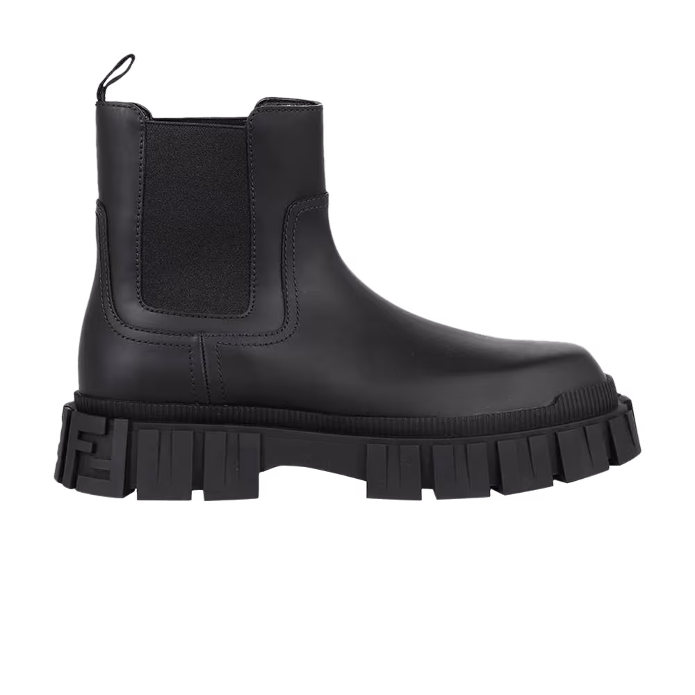 Fendi Leather Ankle Boot Black