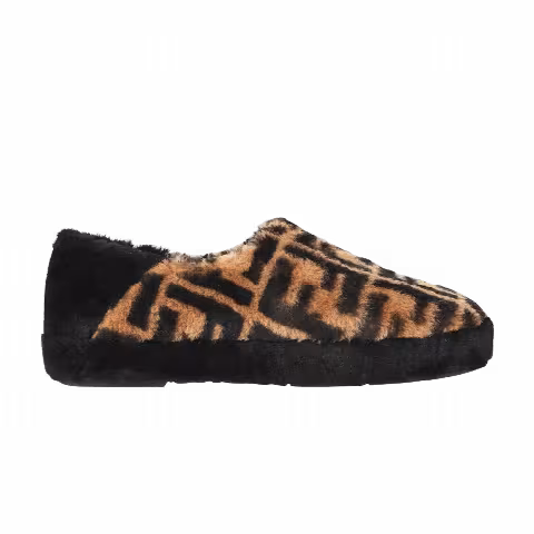 Fendi Shearling Slipper 'FF Logo - Brown'