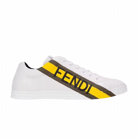 Fendi Leather Sneaker 'Fendi Logo - White Yellow'