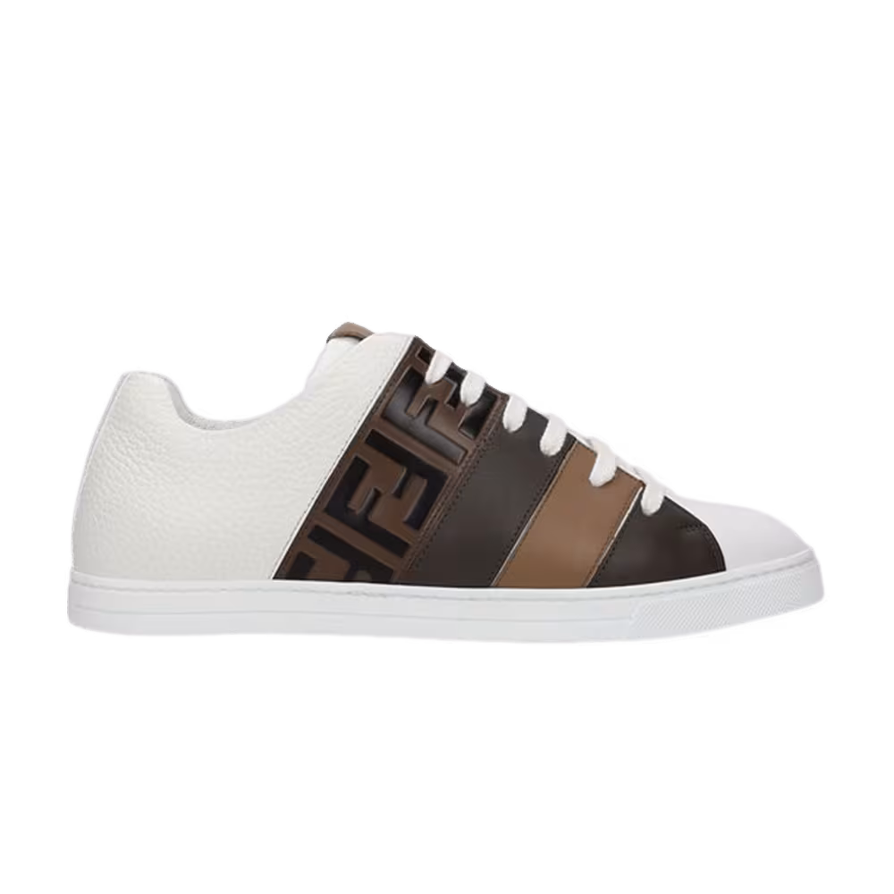 Fendi Leather FF Logo Side Striped - White
