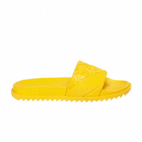 Fendi Rubber Slides 'Embossed Diagonal FF Motif - Yellow'