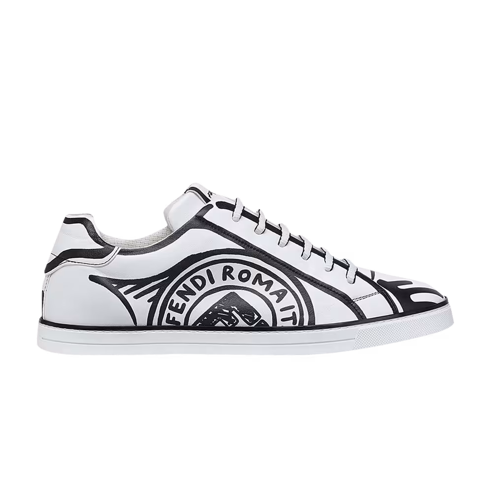 Joshua Vides x Fendi Roma Leather Low Fendi Stamp - Snow