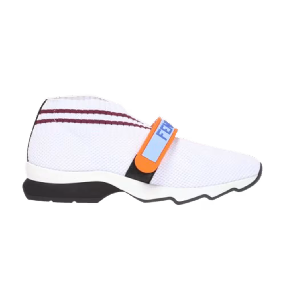 Fendi Women's Stripe Sock Sneaker White