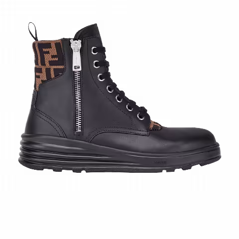 Fendi Leather Ankle Boot 'FF Logo - Black Brown'