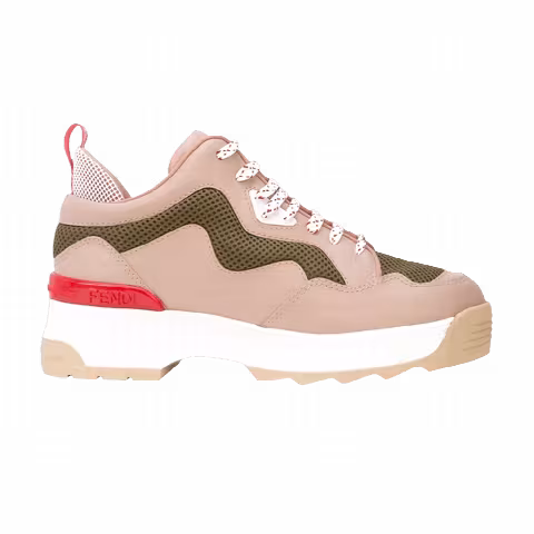 Fendi Wmns T-Rex Leather High Sole 'Colorblock - Pink'
