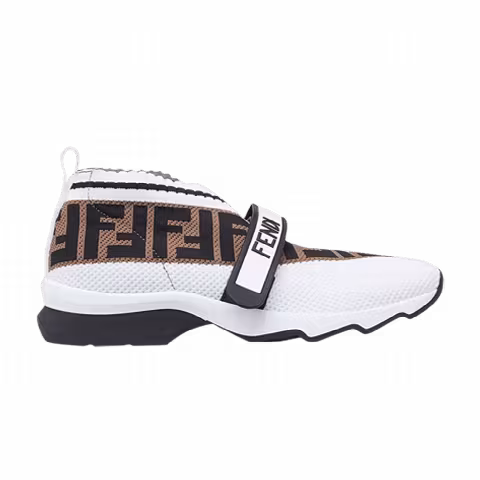 Fendi Wmns FF Motif Rockoko Sneaker 'White Brown'
