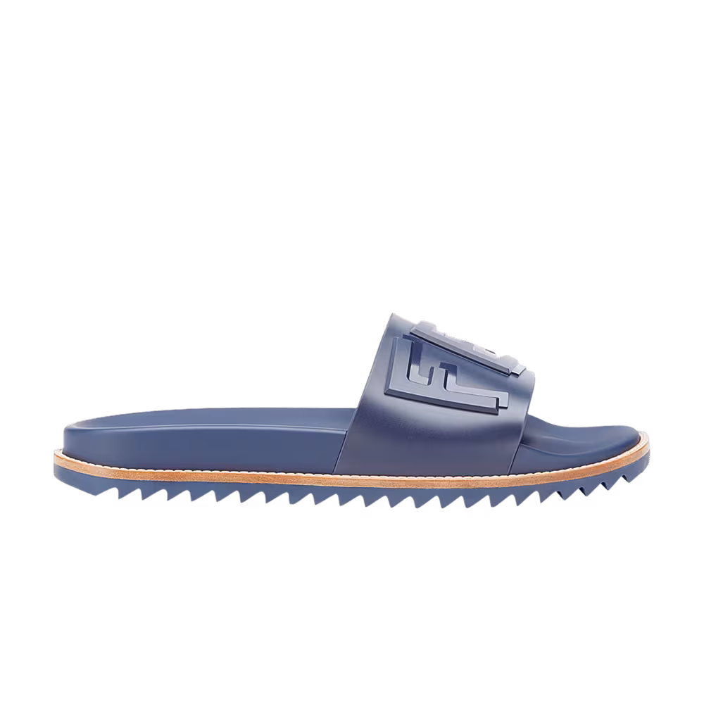 Fendi Slides Logo Print - Blue