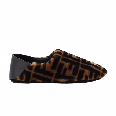 Fendi Shearling Slipper 'FF Logo - Brown'