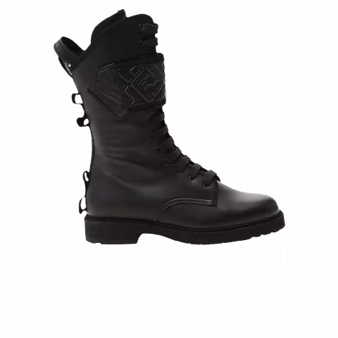 Fendi Wmns Leather Lace-Up Boot 'Black'