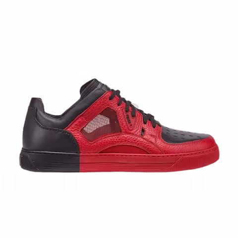 Fendi Leather Logo Perforated Sneaker 'Red Black'